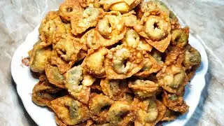 Qovrilgan chuchvara Ismaloqli Жареные пельмени со шпинатом
