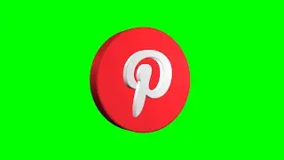 Pinterest Logo Icon 3D Revolving Animation on Green Screen Background | 4K | FREE TO USE
