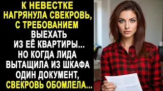 К невестке нагрянула свекровь, с требованием выехать из её квартиры. Но Лида показала один документ.