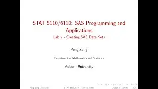 SAS - Lab 2 - Creating SAS Data Sets