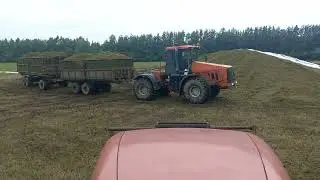 Кировец К 744р3,744р1,739Ст на заготовке сенажа