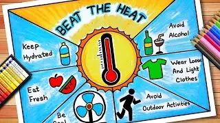 Heat Wave Drawing | Beat the Heat Poster | Prevention of Heat Wave Drawing | Beat the Heat Drawing