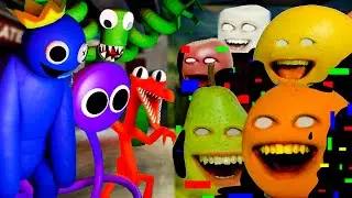 Annoying Orange and Friends Sings Friends to your End vs Rainbow Friends | Friday Night Funkin
