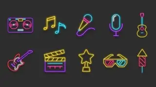 neon icon black screen || black screen neon icon no copyright