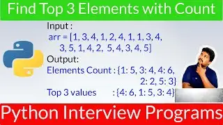 Python Program to Find the Top 3 Elements with their Count | Python in Tamil | Santra Techspot