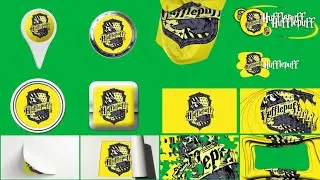 Hogwarts Hufflepuff Multi Flag PACK Green Screen + Alpha