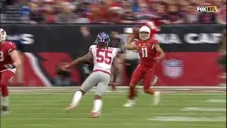 Larry at QB? Fitzgerald throws pass for his first career completion!