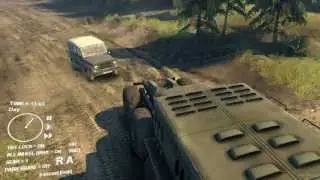 SpinTires - MAZ backing over a UAZ