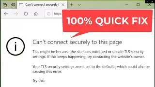 How to Fix Can't Connect Securely to this Page Error in Microsoft Edge (QUICK WAY)