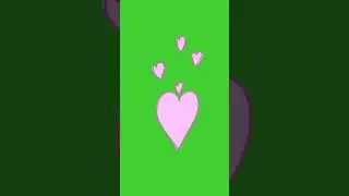 Cartoon Heart Stickers on Green Screen Background by 