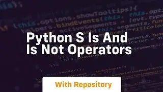 Python s is and is not operators