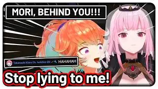 It took Calli 3 minutes to notice Kiara was pranking her 【Hololive EN】