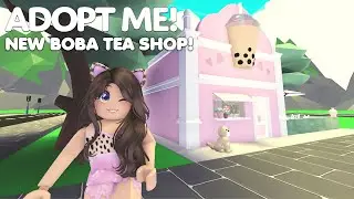 BOBA TEA SHOP Tour & Speedbuild in Adopt me!  *BUBBLE TEA* 