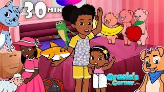 Six in the Bed + More Fun and Educational Kids Songs | Gracie’s Corner Compilation