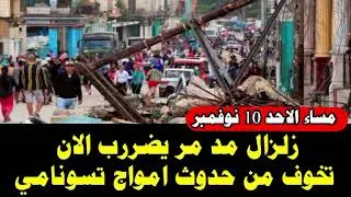 زلزال مد مر يضررب الان وتخوف من حدوث تسونامي