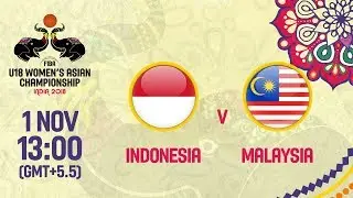 Indonesia v Malaysia - Full Game - FIBA U18 Women's Asian Championship 2018