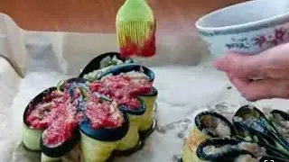 В ресторане заказали такое блюдо, повторила👍.Баклажановые Веера. Eggplant Fans. Auberginengericht.