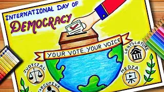 International Day of Democracy Drawing | Voters Awareness Drawing | National Voters Day Poster