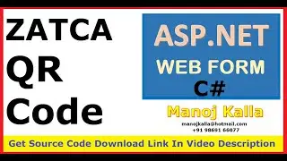 zatca qr code C#  AspNet | QR Code ZATCA AspNet WebForm | zatca qr  generator | QR SaudiArab ZATCA