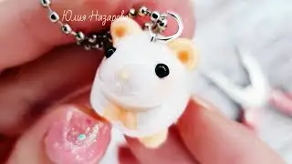 White Fat Mouse Charm Polymer Clay Tutorial