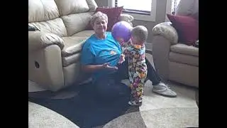 BABY PLAYS BALL WITH GRANDMA!