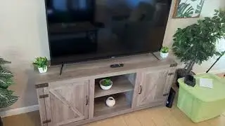 Walker Edison Georgetown Modern Farmhouse Double Barn Door TV Stand for TVs up to 65 Inches, 58 Inch