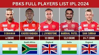 Punjab Kings Full Squad 2024 | IPL Auction 2024 | Salary Comparison