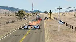 Realistic Highway Car Crashes #3 | BeamNG Drive |