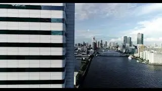 Tokyo Skyline in Aerial View, Cityscape with Buildings in Downtown, Japan | Stock Footage -