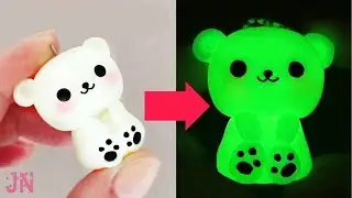 DIY Glowing Keychain Polar Bear Polymer Clay Tutorial