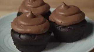 Black Bean Cup Cakes with Mocha Black Bean Aquafaba Frosting