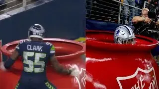 Coleman Mocks Ezekiel Elliot By Jumping into Salvation Army pot!