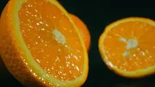 Zooming Orange Fruit in Slow Motion