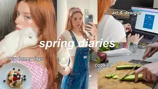 Spring diaries | bunny toys 🐰 seeing friends, cooking, and art 🎨