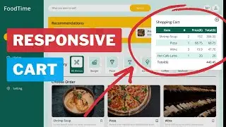 Responsive Cart Online Food Delivery Website with HTML CSS Javascript | Part 2