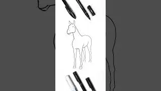 3D в 2D, конь несколькими линиями 