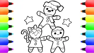 Gingerbread Man Christmas Coloring Page | Fun Christmas Drawing for Kids