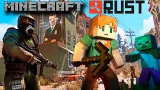 RUST В МАЙНКРАФТ! | Я попал в раст в майкрафт! *взорвал клановую базу*