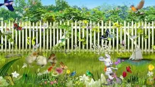 Лето в деревне и бабочки летают - Детский футаж бесплатно