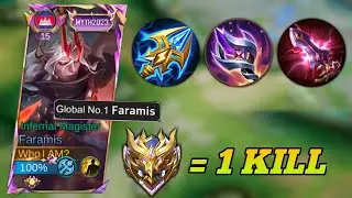 GLOBAL FARAMIS MYTHIC SKIN  POWER FULL 1 HIT BUILD & EMBLEM 2024 (must try)
