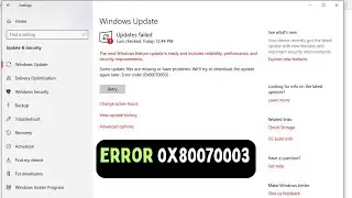 How To Fix Error 0x80070003 On Windows 11