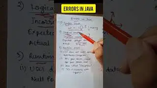 Errors in Java 
