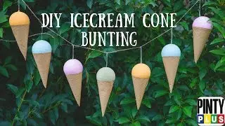 DIY Easy Icecream cone bunting with spray paint