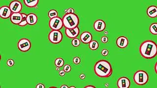 Traffic Signal Lights Animation on Green Screen Background | NO COPYRIGHT | HD