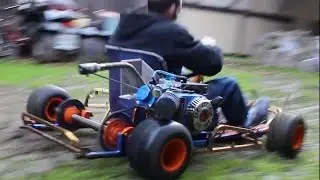 SHREDDING THE LAWN IN THE EMMICK GO-KART