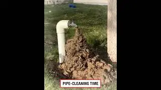 Sewage Pipe Cleaning Itself Out! (Gross!)