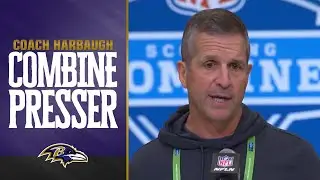 John Harbaugh From NFL Combine On the Offensive Line, Team's Needs and More | Baltimore Ravens