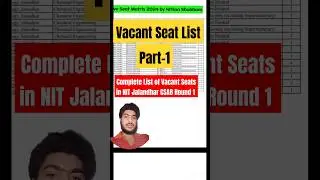 Vacant Seat in NIT Jalandhar CSAB Seat Matrix 2024 🚨|| CSAB Vacant seats List 2024 
