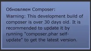 Обновляем Composer. This development build of composer is over 30 days old. phpNT