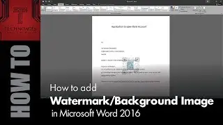 How to add watermark/background image in Microsoft word 2016